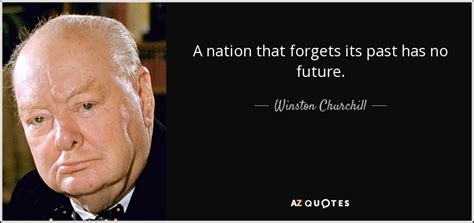 Winston Churchill quote: A nation that forgets its past has no future.