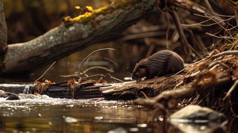 beaver in habitat, beaver on log, wildlife photography, nature scene ...