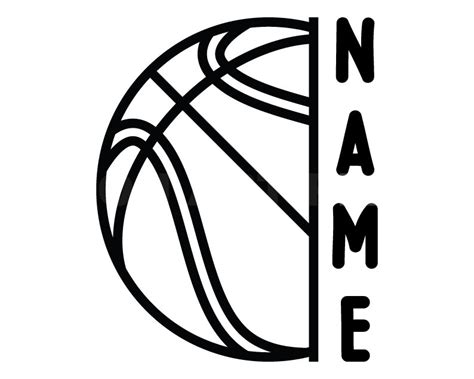 Half Basketball Outline Svg Clipart Image Cricut Svg Image - Etsy