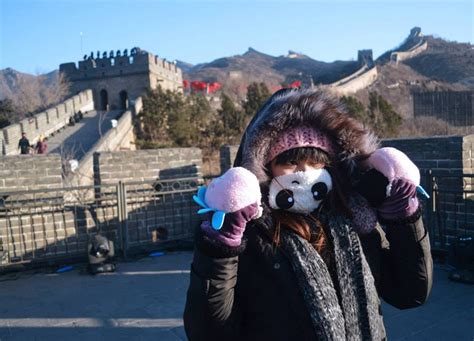 Great Wall of China in Winter (Beijing Badaling). Freezing Cold, Windy