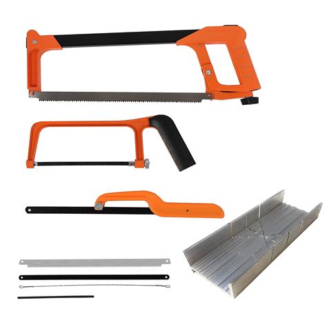 Hacksaw Set, Steel Saw 12 inch with Replaceable Saw Blades and Metal Miter, 3PCS Handsaws ...