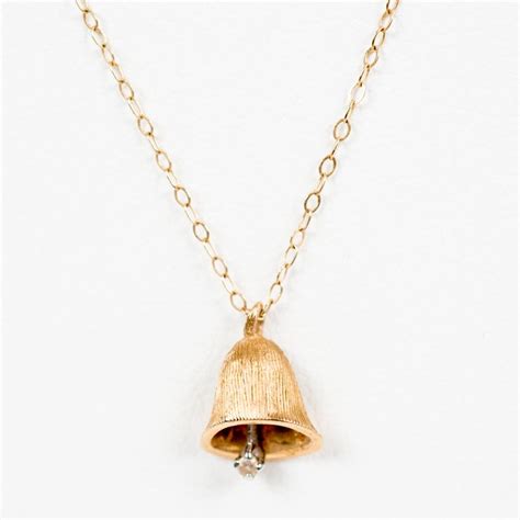 14K Gold Bell Pendant Necklace | EBTH