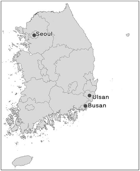 Map of South Korea showing location of Ulsan. | Download Scientific Diagram