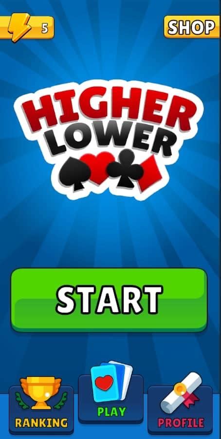 Higher Lower Cards APK للاندرويد تنزيل