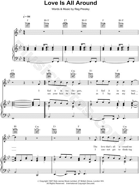 Love is all around piano sheet music - lokasinengine