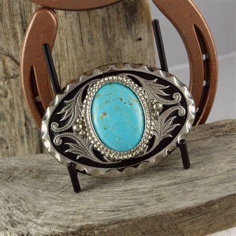 Western Belt Buckle Turquoise Belt Buckle Cowboy Belt | Etsy ...