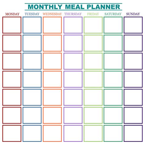 Printable Monthly Menu Planner Template - Printable Templates Free