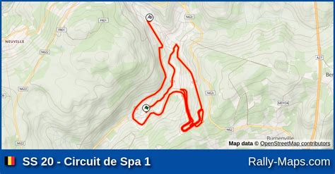 SS 20 - Circuit de Spa 1 stage map | Ypres Rally Belgium 2020 [WRC] 🌍 | Rally-Maps.com