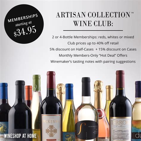 WineShop At Home Artisan Collection™ Wine Club Members enjoy a wide range of benefits along with ...