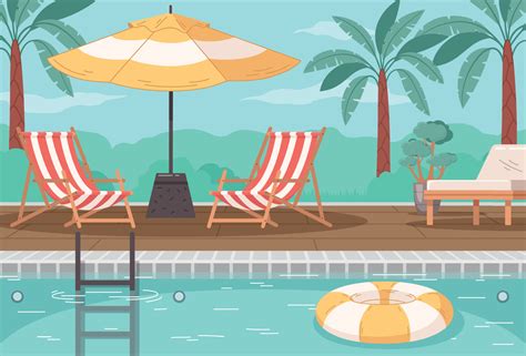 Outdoor Swimming Pool Cartoon Background 13549293 Vector Art at Vecteezy