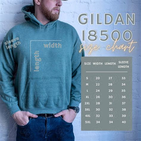 Gildan 18500 Size Chart Size Chart Whole Shop Bundle Gildan - Etsy