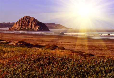 Morro Rock Sunset Free Stock Photo - Public Domain Pictures