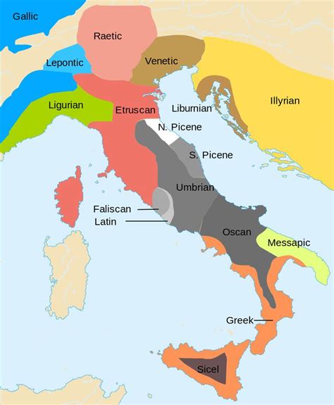 The languages of Iron Age Italy & surroundings, 6th century BC. | Historical maps, Ancient maps, Map