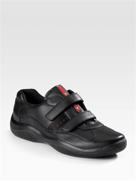 Prada Double-strap Sneakers in Black for Men | Lyst