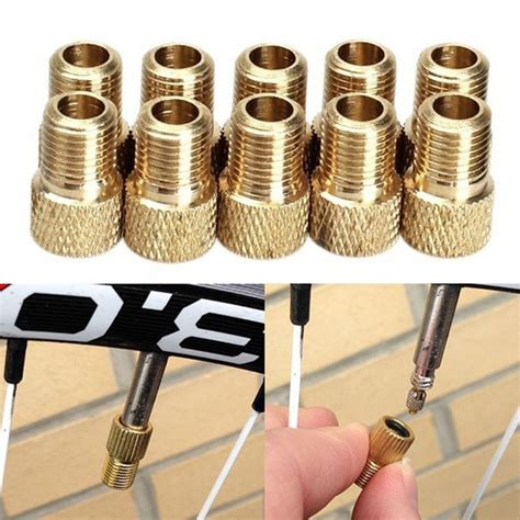 10Pcs Brass Bike Bicycle Presta To Schrader Adapter Valve Converter ...