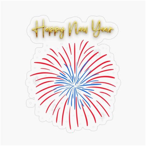 happy new year fireworks sticker