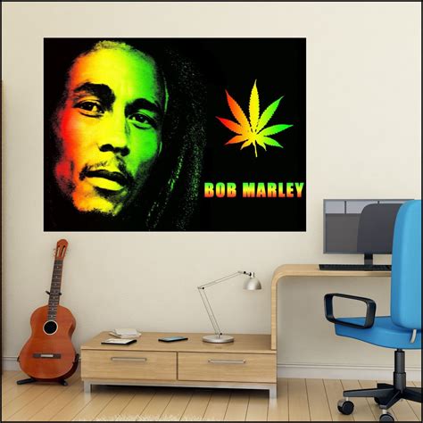 Bob Marley Colour Photo Vinyl Wall Art Sticker 6 sizes A4-XXL 1.2m ...