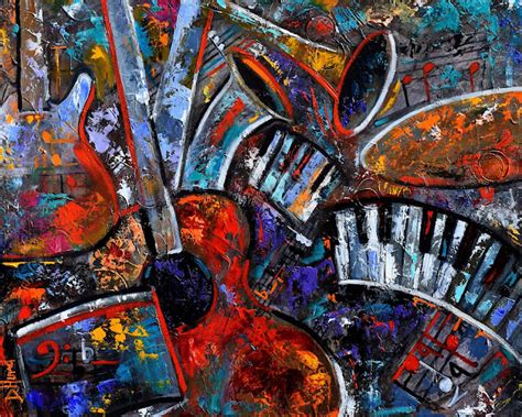 Debra Hurd Original Paintings AND Jazz Art: Abstract Music Painting Art Musical Instruments ...