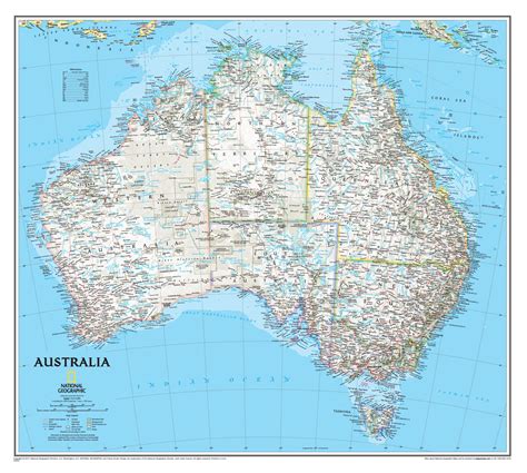 Australia NGS Laminated, Buy Wall Map of Australia - Mapworld