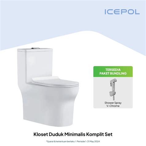 Jual Icepol Kloset Duduk Murah One Piece Elegant Komplit Set IC8083 | Shopee Indonesia