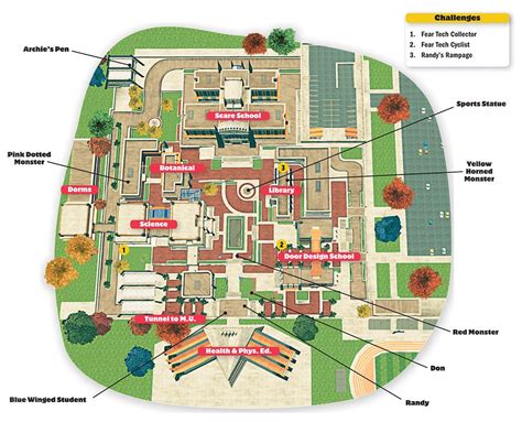 Monsters University Campus Map | Monster university, Monsters inc ...