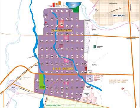 Chandigarh and SAS Nagar Mohali map