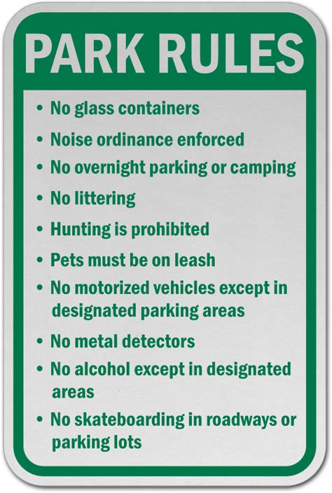 Park Rules Sign F7725 - by SafetySign.com