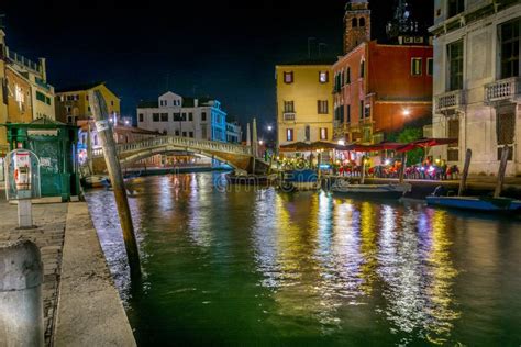 Grand Canal at Night, Venice Editorial Stock Photo - Image of dusk ...