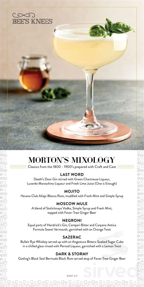 Morton's Menu With Pricing