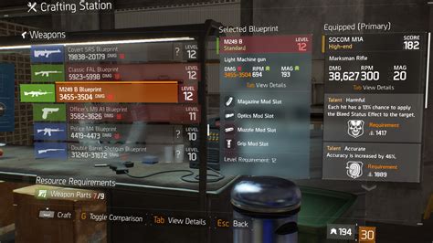 M249 B Blueprint Crafting Blueprint Item · The Division Field Guide