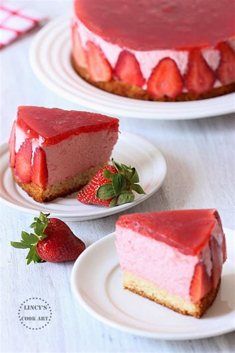 Strawberry Mousse Cake ~ Lincy's Cook Art