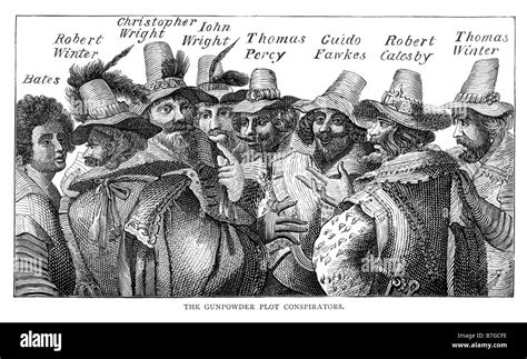 The Gunpowder Plot Conspirators 19th Century Illustration Stock Photo, Royalty Free Image ...