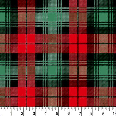 Red Green Christmas Plaid Flannel Fabric DT-3151-8F-1