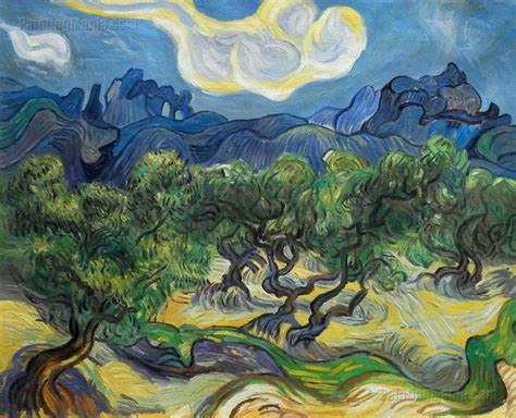 Olive Trees with the Alpilles in the Background - Vincent van Gogh Paintings | Van gogh ...