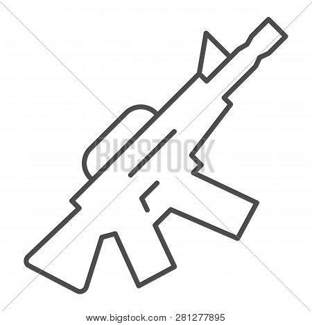 M16 Machine Gun Thin Vector & Photo (Free Trial) | Bigstock