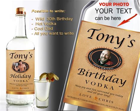 Personalized Vodka Labels. Custom Vodka Label Personalized | Etsy