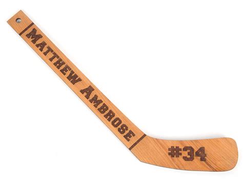 Personalized Wood Engraved Hockey Stick. Laser engraved custom | Etsy