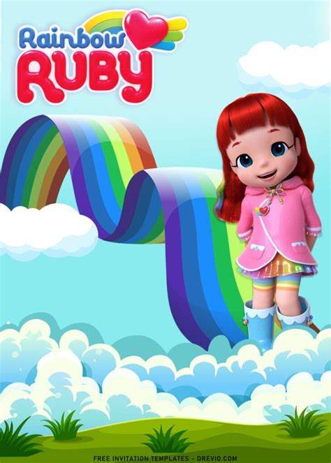 11+ Rainbow Ruby Birthday Invitation Templates With Gina | Download ...