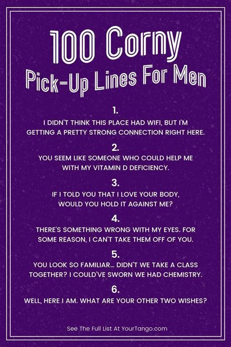 100 Corny Pick Up Lines For Men (That Might Make Him Actually Fall For You) in 2023 | Corny pick ...