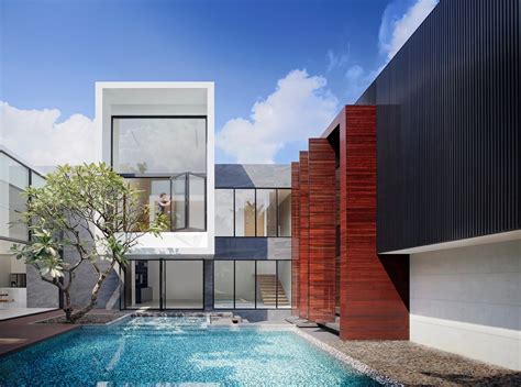 Spectacular Modern House With Courtyard Swimming Pool