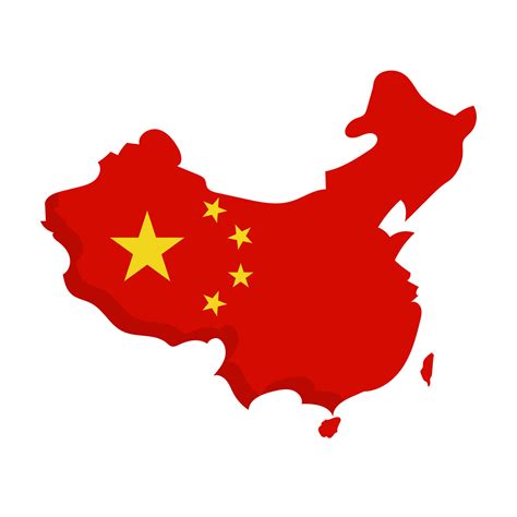 China flag map icon. Mainland China. Vector. 27739228 Vector Art at ...