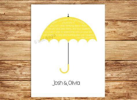 Yellow Umbrella with Ted Mosby quote, nothing and no one else can compare HIMYM TV Show Yellow ...