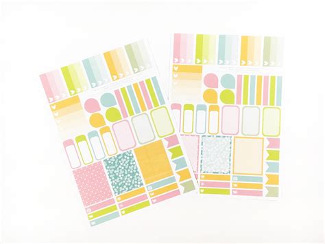 five sixteenths blog: Free Printable Weekly Mini Kit Planner Stickers - Bright Summer