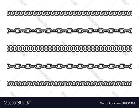 Set seamless chain link different chains Vector Image