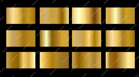 Premium Vector | Vector set of metallic gold gradients