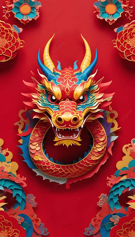 Chinese Dragon Face Red Background Wallpaper Image For Free Download ...