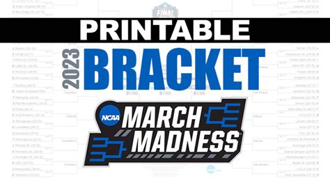 Printable NCAA Tournament Bracket for March Madness 2023 - Athlon Sports