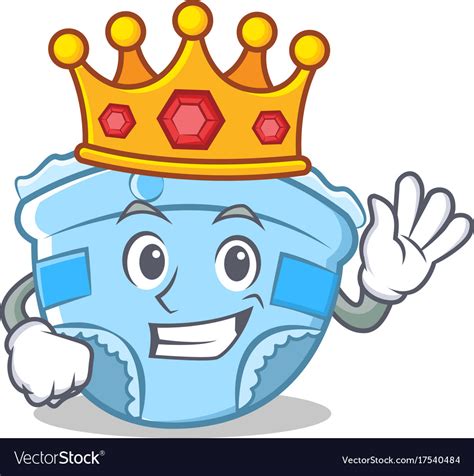 King baby diaper character cartoon Royalty Free Vector Image