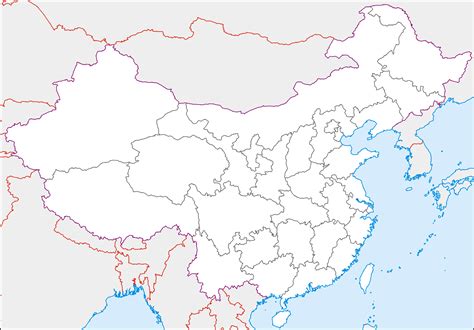 MAPAS MUDOS GRATIS: MAPA POLÍTICO MUDO DE CHINA