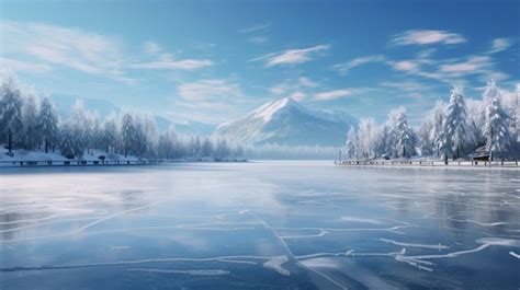 Premium AI Image | Winter Lakes and Ice Skating background